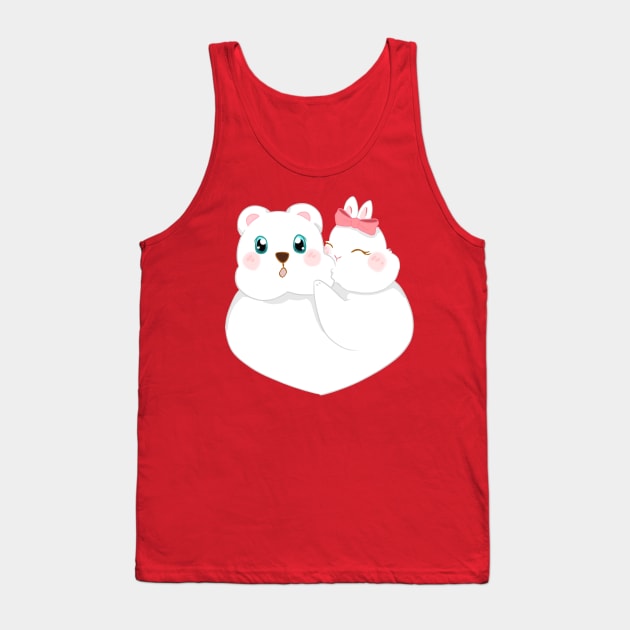 Bear Rabbit Shock Kiss | Bunniesmee Tank Top by GambarGrace